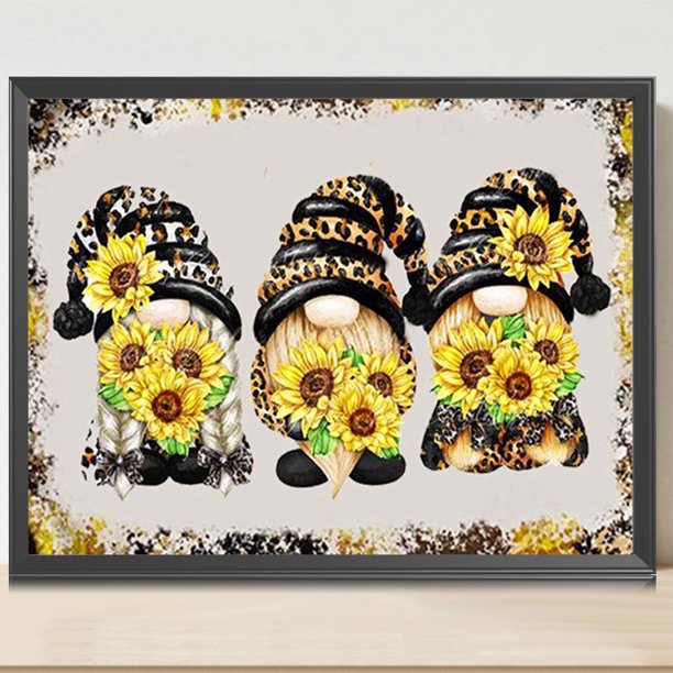 Cuadros Decorativos 5D bricolaje cuadrado completo taladro diamante pintura girasol duende hogar decoración arte arte Wdftyju embutido en tela