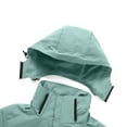 thumbnail image 3 of Pxiakgy winter coats for women Women's Outdoor Color Splice Detachable Hat Zipper Pocket WaterProof Coat coat for women Green + 3XL, 3 of 6