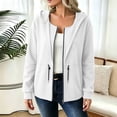 thumbnail image 6 of Ozmmyan Womens Zip Up Hooded Jacket Drawstring Waist Long Sleeve Lightweight Casual Sweatshirt Coat Fall Winter Outerwear, 6 of 6