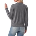 thumbnail image 6 of JWD Women's Long-Sleeved Crew Neck Scallop Edge Buttoned Cropped Cardigan Knitted Sweater, 6 of 7