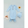 thumbnail image 2 of Diconna Baby Ribbed Solid Sleeping Bag Long Sleeve Buttoned Round Collar, 2 of 8