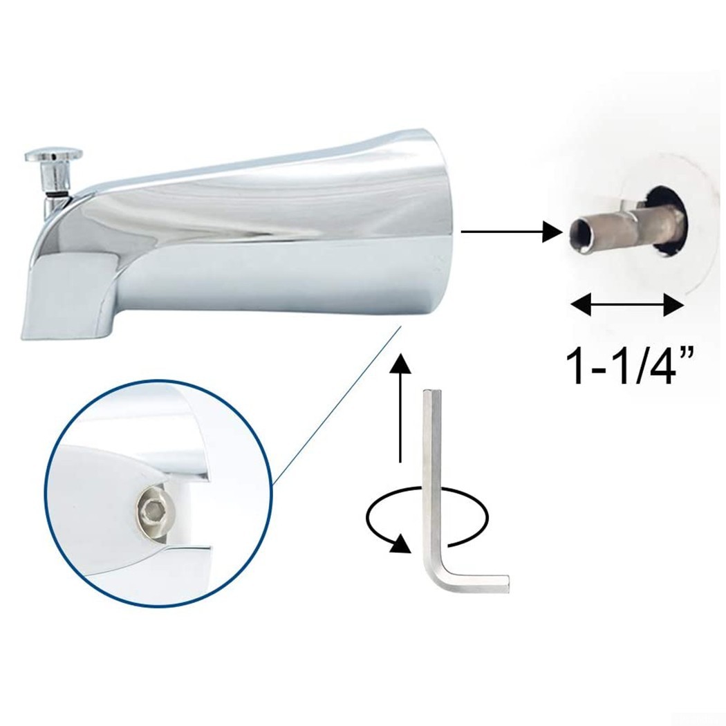 Tub Spout Connection Diverter Fits 1 2 Threads Part Shower High Quality Walmart Com Walmart Com