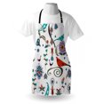 thumbnail image 3 of Ethnic Apron Floral Flowers Swirls Ivy Buds Birds Leaves Ethnic Bohem Inspired Artistic Image, Unisex Kitchen Bib Apron with Adjustable Neck for Cooking Baking Gardening, Multicolor, by Ambesonne, 3 of 3
