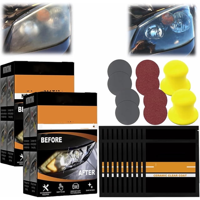 Restowipes Headlight Restoration Kit,Generic Car Headlight Lens Restoration Kit Restowipes Headlight Cleaner Wipes , Wipe Headlights Lens Restore Kits, for All Vehicle Types