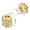 thumbnail image 2 of Unique Bargains Charm Rhinestone Beads, 4 Pack Copper Rhinestone Spacer Beads, Zircon Pave Hexagon for Jewelry Making (Gold), 2 of 7