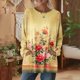 thumbnail image 2 of TaTaai Women's Fashion Vintage Printed Long Sleeve Crew Neck Casual Loose Tops with Pockets Soft Comfy Lightweight Blouse for Fall Daily Life Party Streetwear Gift, 2 of 7