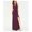 Maroon, variant on MORGAN & CO Womens Maroon Sheer Slitted Sleeveless V Neck Full-Length Evening Pencil Dress Juniors 11\12