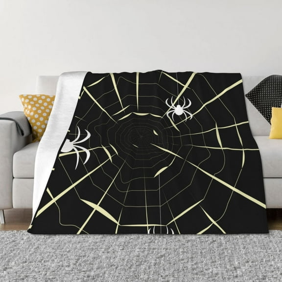 Naloa Spiders On The Web Flannel Blankets - Thick and Warm Blanket for Winter, Soft Fuzzy Plush King Blanket for All Seasons40"x30"