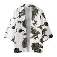 thumbnail image 1 of Camisas s Para Hombre Manga Larga Cárdigan de manga larga Semi de primavera y verano para hombre, camisa sin cuello estampada con estampado completo (Grey, XL), 1 of 5