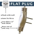 thumbnail image 6 of W4W Twin Extension Cord - 12 Foot Cord 6 feet on each side - 6 Polarized Outlets - Flat Head (Wall Hugger) Outlet Plug - 6 Polarized Outlets with Safety Cover, 6 of 7