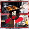 thumbnail image 3 of (2) Christmas Oven Mitts Holly Wreath Decorative Cooking Gloves 6.75x13 Inches for Home Kitchen Dining Baking BBQ Grilling Heat Resistant Potholders Table Linen Set Decoration Gift Supplies, 3 of 7