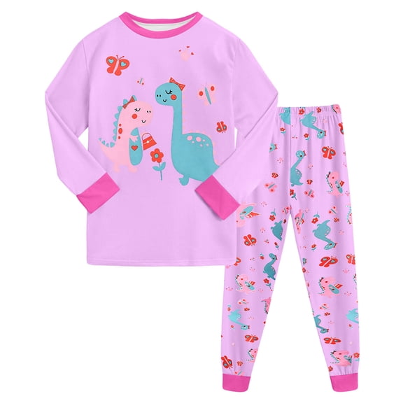 Hessimy Toddler Boys Girls Spring Summer 2Pcs Long Sleeve Sweatshirt Elastic Waist Pants Sweatsuit, Pullover Casual Set(Light Purple,6-7 Years)