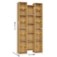 thumbnail image 2 of Homfa 21-Cube Bookcase, 71’’ Tall Wooden Bookshelves with Adjustable Shelves, Triple Wide CD Display Storage Organizer Shelf for Home Office, Natural Color, 2 of 10