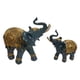 thumbnail image 1 of Colección de esculturas de figuras de elefantes grandes y pequeños, decoración de mesa de 9 y 6,7 pulgadas de alto para estanterías, ligera Azul, 1 of 8