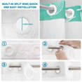 thumbnail image 4 of No Hook Shower Curtain, Teal Yellow Ombre Coastal Shower Curtains for Bathroom with See Through Top Window, Sea Nautical Summer Beach Starfish Coral Waterproof Bath Curtain Small Stall 36"x78", 4 of 9