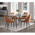 thumbnail image 2 of Esofastore Collection Keene Chaises de Salle à Manger en Velours Moderne, Orange (Ensemble de 2), 2 of 5