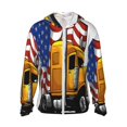 thumbnail image 1 of Balery American Truck Sudadera ligera de manga larga con capucha y protección solar UPF 50+ para hombre y mujer, ideal para pesca y running-3X-Large, 1 of 7
