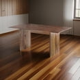 thumbnail image 4 of Benjara Dice 71" Dining Table- Rectangular Top- Dual Base- Brown Sheesham Wood, 4 of 6
