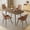 Brown, variant on 5 Piece Dining Table Sets,Wood Dining Table& Leather Modern Dining Chairs Set of 4, Round Corners (1Table with 4 Brown Chairs)