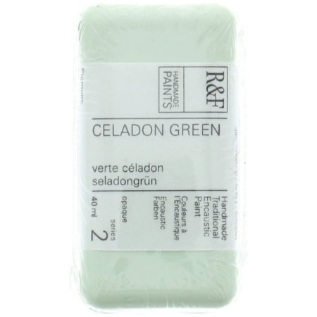 UPC: 0836943000063 | R&F Handmade Paints Encaustic Paint Cake 40ml Celadon Green