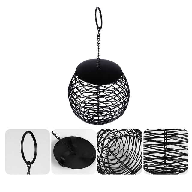 unbranded Alimentador Colgante Para Pájaros En Jardín Color Negro Con Material Duradero Antioxidante
