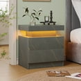 thumbnail image 4 of Cubehom Modern Nightstand Set of 2 with LED Lights, 2-Drawer Wooden Bedside Table, Side Table for Bedroom & Living Room, 4 of 6