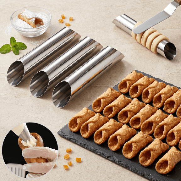 Clearance Under $1 Stainless Steel Cannoli Tube Molds, Non-Stick Baking Horns for Pastries and Croissants