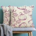thumbnail image 4 of Fall Decor Pillow Covers 18x18 Set Of 2 Autumn purple Pumpkin Maple Leaves Throw Pillow Covers Outdoor Fall Thanksgiving Decorations For Home Fall Decorative Linen Cushion Covers For Home Sofa, 4 of 6