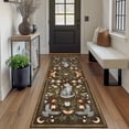 thumbnail image 3 of Garvee 2'x6' Boho Runner Rug Cat Floral Pattern Carpet, Vintage Washable Rug Non-Slip Indoor Accent Carpet for Hallway Bedroom Kitchen, Brown, 3 of 9