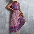 thumbnail image 4 of Vestido floral para mujer Nikou con escote en V verano estampado Largo, 4 of 6