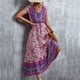 thumbnail image 4 of Vestido largo con escote en V, vestido floral para mujer Vestido floral con escote en V para mujer Vestido floral de verano para mujer Construcción resistente, 4 of 6