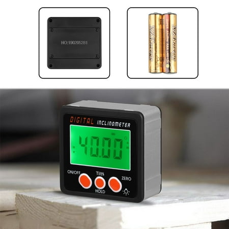 2-in 1 Magnetic Digital Level and Angle Finder / Inclinometer / Bevel Gauge, Backlight LCD Protractor Inclinometer Bevel Box, IP54 Dust and Water Resistant