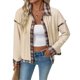 thumbnail image 1 of Chaquetas y abrigos casuales sin mangas y sin capucha para mujer, chaqueta de pana a cuadros con cuello a la moda, chaqueta de poliéster para mujer., 1 of 8