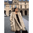 thumbnail image 1 of Abrigo de piel de zorro esponjoso con solapa sólida para mujer, chaqueta de gran tamaño con gradiente, abrigo peludo de manga larga, abrigo grueso y cálido para mujer, moda de invierno, 1 of 5