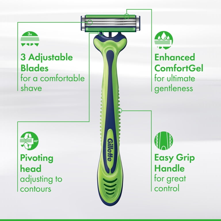 4 pack) Gillette Sensor3 Sensitive Men's Disposable Razor, 1 Razor