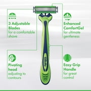 (4 pack) Gillette Sensor3 Sensitive Mens Disposable Razor, 1 Razor, Green