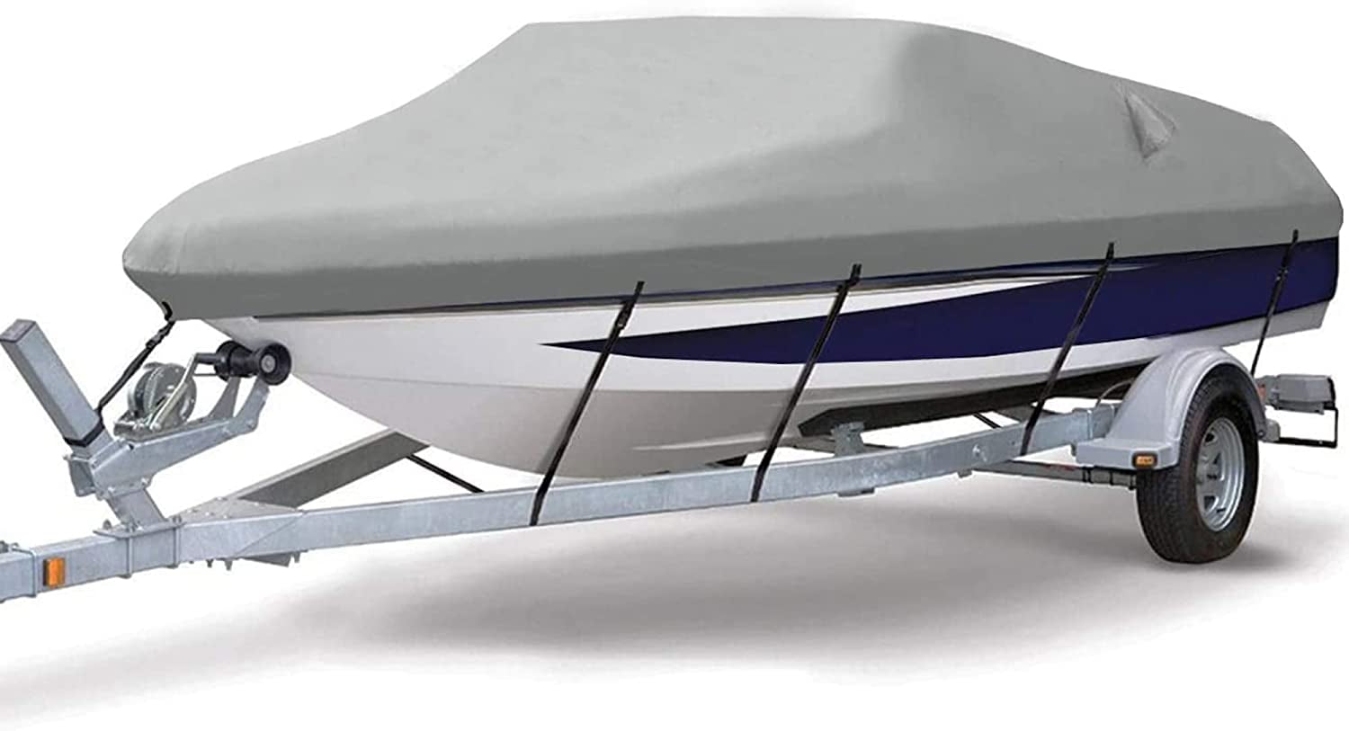 QWZNDZGR Heavy Duty Trailerable Waterproof Boat Cover with 2 Air Vent