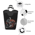thumbnail image 4 of XMXT Collapsible Laundry Basket Hamper, Flying Car Skull Pattern Large Laundry Bag Clothes Hamper with Aluminum Handle, 50L, 4 of 7