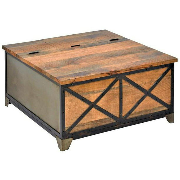 36 Square Box Coffee Table With, Rustic End Table With Drawer