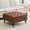 Brown, variant on BRILHAMEZ Modern Linen Fabric Storage Ottoman Bench, Button Tufted Coffee Table Footrest Stool with Hidden Storage for Living Room and Bedroom, Gray