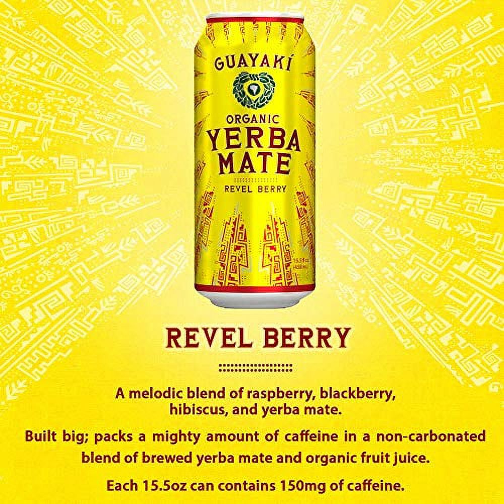 Guayaki Yerba Mate, Clean Energy Drink Alternative, Organic Revel Berry, 15.5oz (Pack of 4), 150mg Caffeine - image 3 of 3
