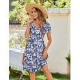 thumbnail image 3 of Zeagoo Women Dress Casual T Shirt A Line Mini Simple Solid Sundresses with Sleeve, 3 of 6