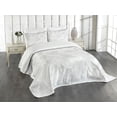 thumbnail image 3 of Ambesonne Marble Print Quilted Bedspread Set 3 Pcs, Pastel Onyx Effects, Queen Size, Pale Grey White, 3 of 5