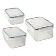 thumbnail image 1 of MOQIN 3 Pack Large Airtight Food Storage Containers with Lids, BPA Free Plastic Kitchen and Pantry Organization Contianers for Cereal Flour and Sugar Storage,Clear, 3 different sizes, 1 of 8