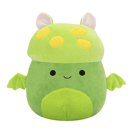 Squishmallows Original 14-Inch Earling Neon Green Mushroom Bat - Official Jazwares Plush (Large)