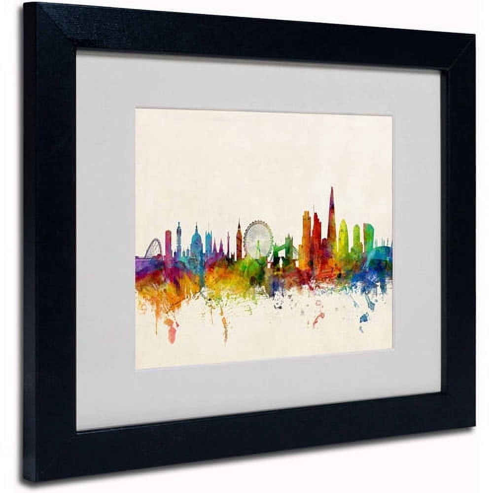 Trademark Fine Art "London England Skyline VII" Canvas Art by Michael Tompsett, Black Frame