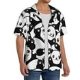 thumbnail image 2 of Kdxio Men'S Hawaiian Shirt For Men Short Sleeve Shirt Seamless Pattern Cute Panda Summer Casual Holiday Beach Button Down T-Shirts, 2 of 5