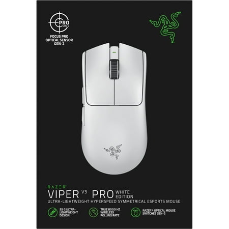 Razer - Viper V3 Pro Ultra-Lightweight Wireless Optical Gaming Mouse with 95 Hour Battery Life - White