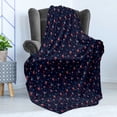 thumbnail image 4 of Navy Blue Soft Flannel Fleece Blanket, Various Little Lavender Carnation Flowers Design Leaves and Colorful Blots, Cozy Plush for Indoor and Outdoor Use, 50" x 70", Indigo Multicolor, by Ambesonne, 4 of 5