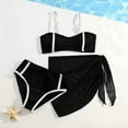 thumbnail image 2 of LRen Girls Swim Suits 6 Floral Bikini Set Triangle Crop Top Oversized Loose Cute Summer Bikini Swimwear with Cover Ups Beach Skirt Beachwear, 2 of 7
